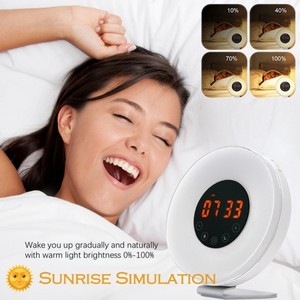 2017-clasificado despertador digital luz amanecer reloj despertador con multicolor luz de la noche - Product Image 3