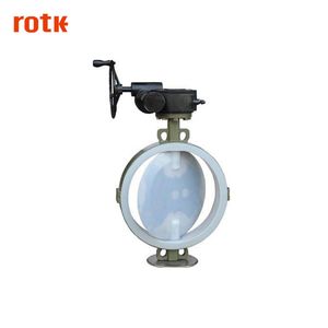 2, 3, 4, 5, 6 10 20 40 pulgadas gusano rueda manual cuatro flúor de válvula de mariposa de la oblea - Product Image 3