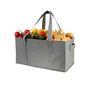 Extra large carry borse per la spesa riutilizzabili heavy duty pieghevole di alimentari forte shopping box sacchetto non tessuto con rinforzo inferiore