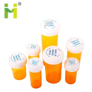 Customize Prescription Plastic Bottle Manufacturers Pharmacy Containers Child Resistant Reversible Cap Vials Green Pill Bottles