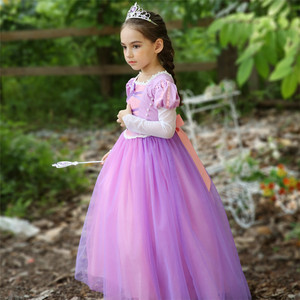 Disfraz de Princesa <span class=keywords><strong>Rapunzel</strong></span> de <span class=keywords><strong>Enredados</strong></span> para Niñas, Vestido de Fiesta, Disfraz de Halloween, Ropa de Fiesta para Niñas - Product Image 5