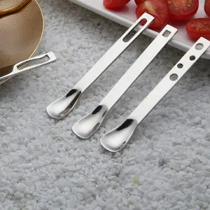 Cute mini hanging stainless steel cutlery set cafe spoon cake fruit fork with holes