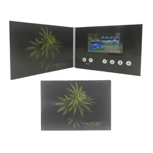 Black business card invitation book wholesale Chinese homemade LCD greeting card A5/A4 digital video brochure blank booklet