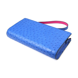 Real Ostrich Leather Wristlet Clutch Crossbody Bag - Product Image 4