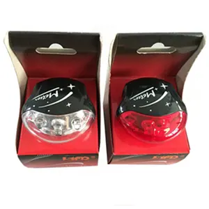 High Luminance with 3 White LEDS Bicycle Front Light and 4 Red LEDS Bicycle Rear Light