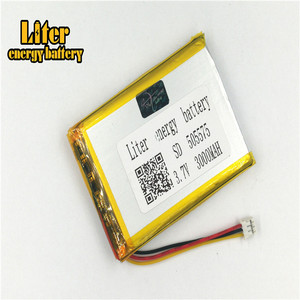 Socket 2.0-3 P 3.7 V 505575 3000 mah lipo battery Rechargeable solar li ion polymer lithium battery with PCM - Product Image 3