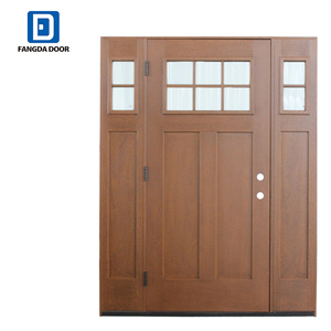 Porte d'entrée en fibre de verre avec panneaux latéraux, ouverture manuelle, surface finie pour appartement, hôtel et villa, usage extérieur - Product Image 6