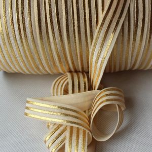 15mm 5/8 "altın çizgili baskılı kafa bandı için elastik şerit FOE üzerinde kat - Product Image 5