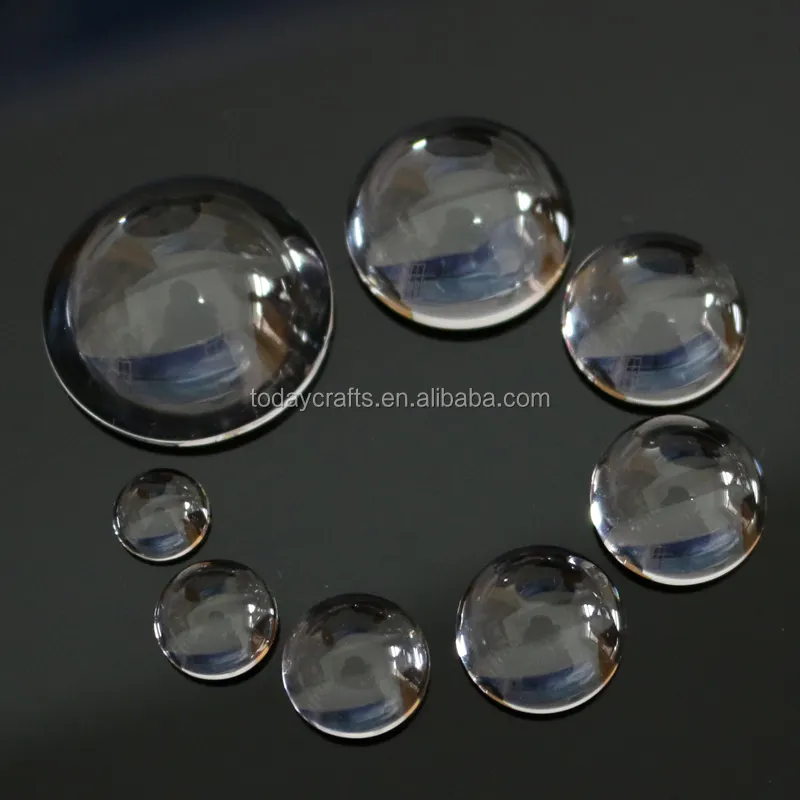 Cabochons ronds transparents en verre, lot de 10 pièces, 25mm