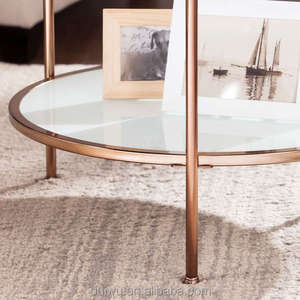 Living Room Gold Coffee <strong>Table</strong> Trendy 3 Tiers clear Tempered <strong>Glass</strong> <strong>Side</strong> <strong>Table</strong> - Product Image 5