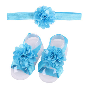Ensemble sandales et bandeaux pour bébés filles, motif floral, pieds nus - Product Image 4