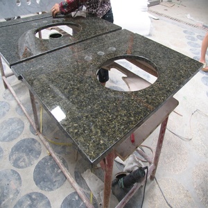 ใช้บราซิล verde ubatuba หินแกรนิตออกแบบที่กำหนดเอง prefab ห้องน้ำ vanity tops, 42 นิ้วโครงการโรงแรมเคาน์เตอร์ขาย