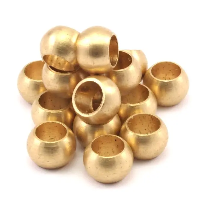 9 × 6ミリメートルEco-Life 5.4ミリメートルLarge Hole Raw Brass Rondelle Beads