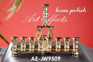 Chandelier en laiton Menorah Judaica Menorah Chanukah Menorah décoratif Menorah fait à la main Candélabre juif pour l'éclairage des fêtes - Product Image 5