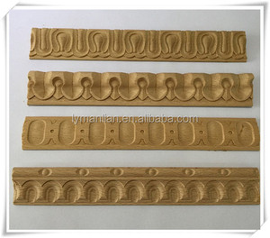 Moulures murales en bois sculptées à la main, corniche de plafond en bois - Product Image 2
