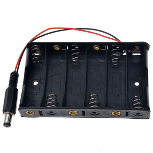 Boîtier de rangement pour 6 piles AA 1,5 V avec prise d'alimentation DC2.1, boîte de rangement DIY pour 6 piles AA 9 V - Product Image 5