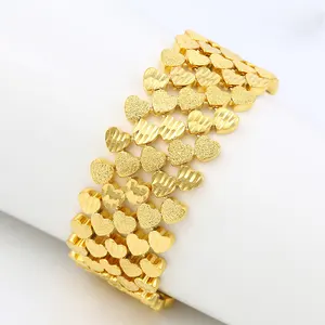 74486 xuping imitação jóias design exclusivo forma de coração pulseira de ouro