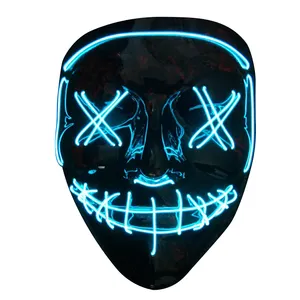 Halloween Led El Draad Neon Knipperende Masker Groothandel El Party Masker