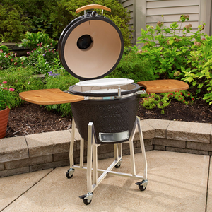 Cerámica Kamado carbón arcilla asadores los fumadores con acero inoxidable carros equipo de cocina fin de semana <span class=keywords><strong>familiar</strong></span> - Product Image 3