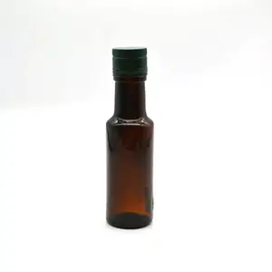 زجاجات زيت زيتون مع سهولة صب صنبور مجموعة 100 مللي جولة العنبر الزجاج زجاجة