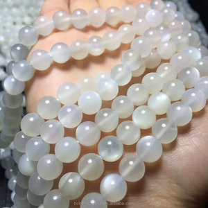Niza suave redondo blanco Luna piedra piedras preciosas perlas sueltas - Product Image 4
