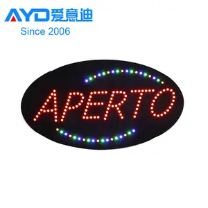 Hot Sale Oval Shape Acrylic LED Sign Display Board Animated Indoor LED Open Sign For Shop Window