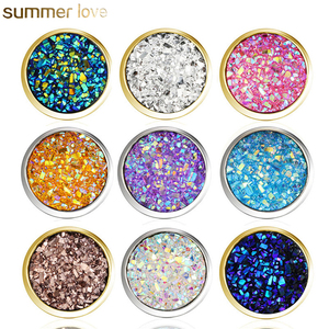 <span class=keywords><strong>Orecchini</strong></span> a bottone tondi in acciaio inossidabile con Glitter anallergici Druzy in cristallo Gypsophila per donna - Product Image 2