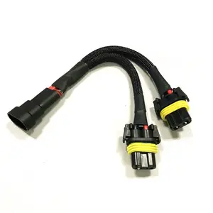 universal Braided tube ground lead wire cables 9005 9006 auto light wiring harness hanress