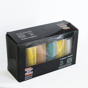 Juego de Pintura Acrílica GRANDE de 12 Tubos de 75 ml para Principiantes, Artistas y Estudiantes con Pintura No Tóxica sobre Lienzo, Vidrio y Papel - Product Image 1