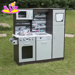 Новый дизайн, большой игровой кухонный деревянный холодильник, игрушки для детей W10C237