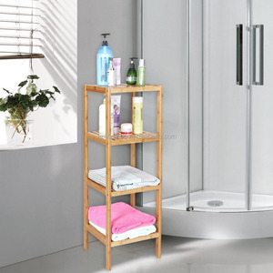 100% الخيزران الحمام الجرف 4 طبقات متعددة الوظائف تخزين الرف رفوف وحدة - Product Image 2