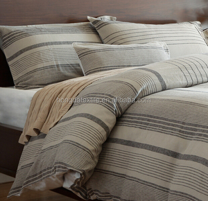 Ensemble <span class=keywords><strong>de</strong></span> literie en lin français rayé <span class=keywords><strong>vintage</strong></span> 100% lin, 3 pièces, lavé à la pierre, fil teint, drap housse, taie d'oreiller, housse <span class=keywords><strong>de</strong></span> <span class=keywords><strong>couette</strong></span> - Product Image 4