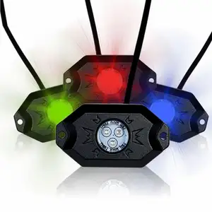 superior illumination rgb led rock light 4pcs led rock lamp auto parts led lights multi color RGB led rock lamp for cars