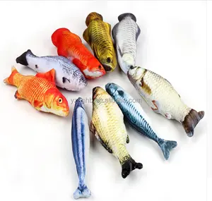 Electric Moving Fish catnip cat toy Flopping Fish with Catnip Interactive Cat Customized New size label plush toy skin