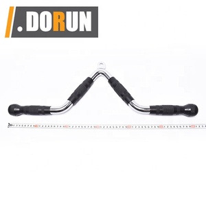Barre de traction Lat avec poignée recouverte de caoutchouc, barre de traction en acier massif de 24 pouces poignées de rames pliées barre de traction sous les mains - Product Image 6