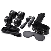 Ensemble de 7 Pièces Matériel de Bondage Adulte, Kit de Jouets Fétichistes pour BDSM, avec Menottes, pour Hommes et Femmes
