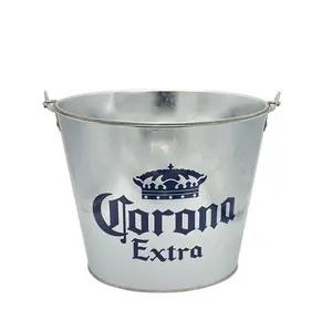 Custom Galvanized Iron Party Wine Ice Cooler Bucket With Logo