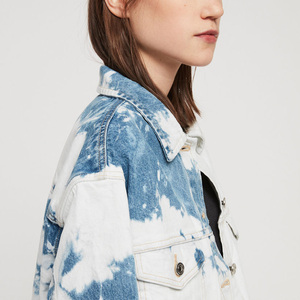 de alta calidad de algodón para mujer de gran tamaño de impresión teñido denim jeans chaquetas - Product Image 3