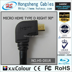 <span class=keywords><strong>Adaptateur</strong></span> de câble Micro <span class=keywords><strong>HDMI</strong></span> vers <span class=keywords><strong>HDMI</strong></span> ultra long à <span class=keywords><strong>angle</strong></span> <span class=keywords><strong>droit</strong></span> de 90 degrés, extension 4K 60Hz, compatible avec le retour audio Ethernet - Product Image 2