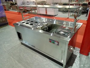 Calentador de Alimentos Independiente para <span class=keywords><strong>Restaurante</strong></span> con Protector de Vidrio y Compartimentos - Product Image 2