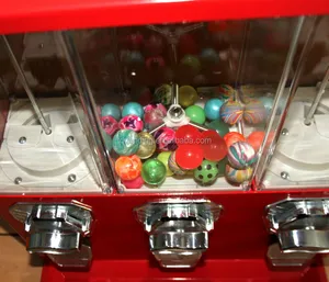 Экономичный тройной контейнер для конфет/капсул/прыгающий шар/игрушечный торговый автомат