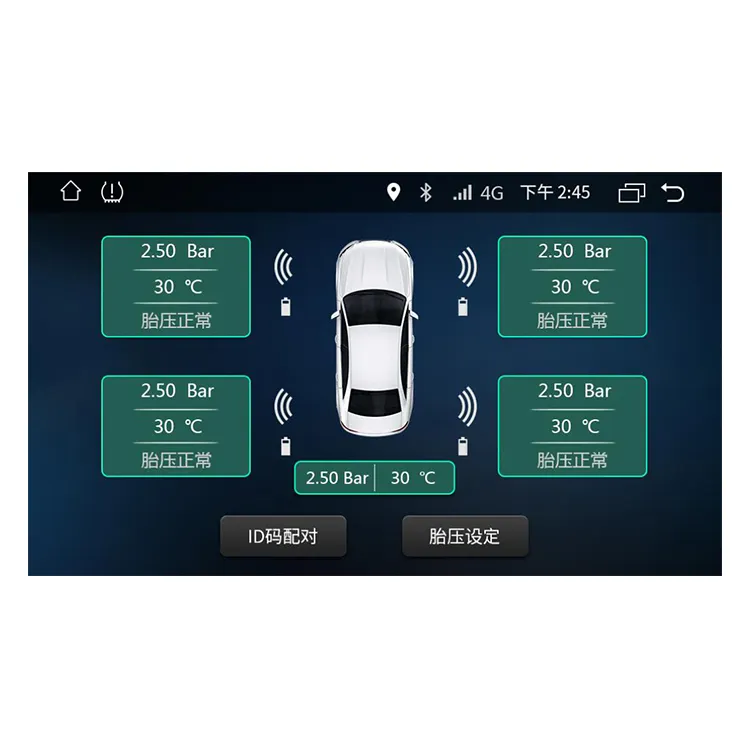 Car TPMS SolarパワーWireless External Tire Pressure Monitoring Alarms