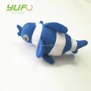 蓝白条纹柔软安全儿童沐浴按摩玩具海绵抗菌高弹性超优质鱼形海绵