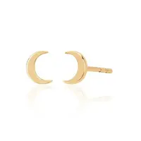 Gemnel - Crescent Half Moon Stud Earring, Fashion Jewelry