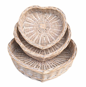 Cesta de mimbre en forma de corazón, cesto pequeño grande, almacenamiento de regalo para el hogar, Sauce de boda - Product Image 1