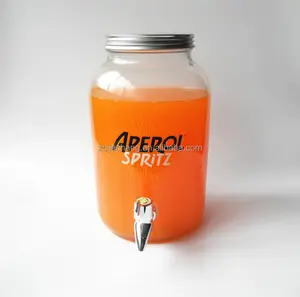 แก้วที่ดีสีส้มเครื่องจ่ายน้ำผลไม้ใหญ่ดื่ม32ออนซ์จัดเก็บขวดก่ออิฐ