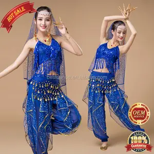 BestDance Bollywood Costume di Danza Del Ventre Costume Ballerino Indiano Vestito di Carnevale Del Partito Top Pantaloni Outfit Set