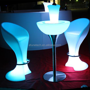 Mesa <span class=keywords><strong>y</strong></span> sillas con luz led que cambian de Color RGB, para <span class=keywords><strong>restaurante</strong></span> <span class=keywords><strong>y</strong></span> <span class=keywords><strong>bares</strong></span>, mesa de bar de alto brillo - Product Image 2