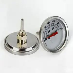 Thermomètre en verre bimétallique en acier inoxydable, 2 pouces, pour four et BBQ