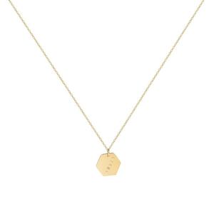 Donne <span class=keywords><strong>Minimal</strong></span> Gioielli In Oro Esagono Geometrico Della Collana Del Pendente Dainty Numero Personalizzato Collana di Parola - Product Image 3